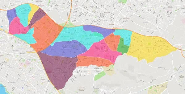 نقشه محله های آتاشهیر