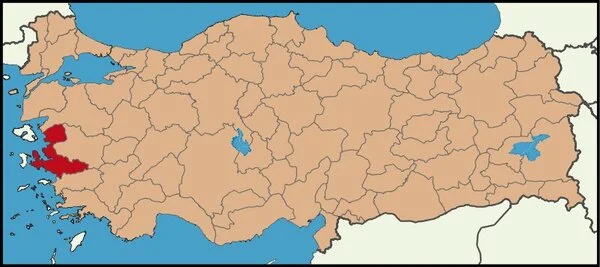 موقعیت ازمیر در ترکیه