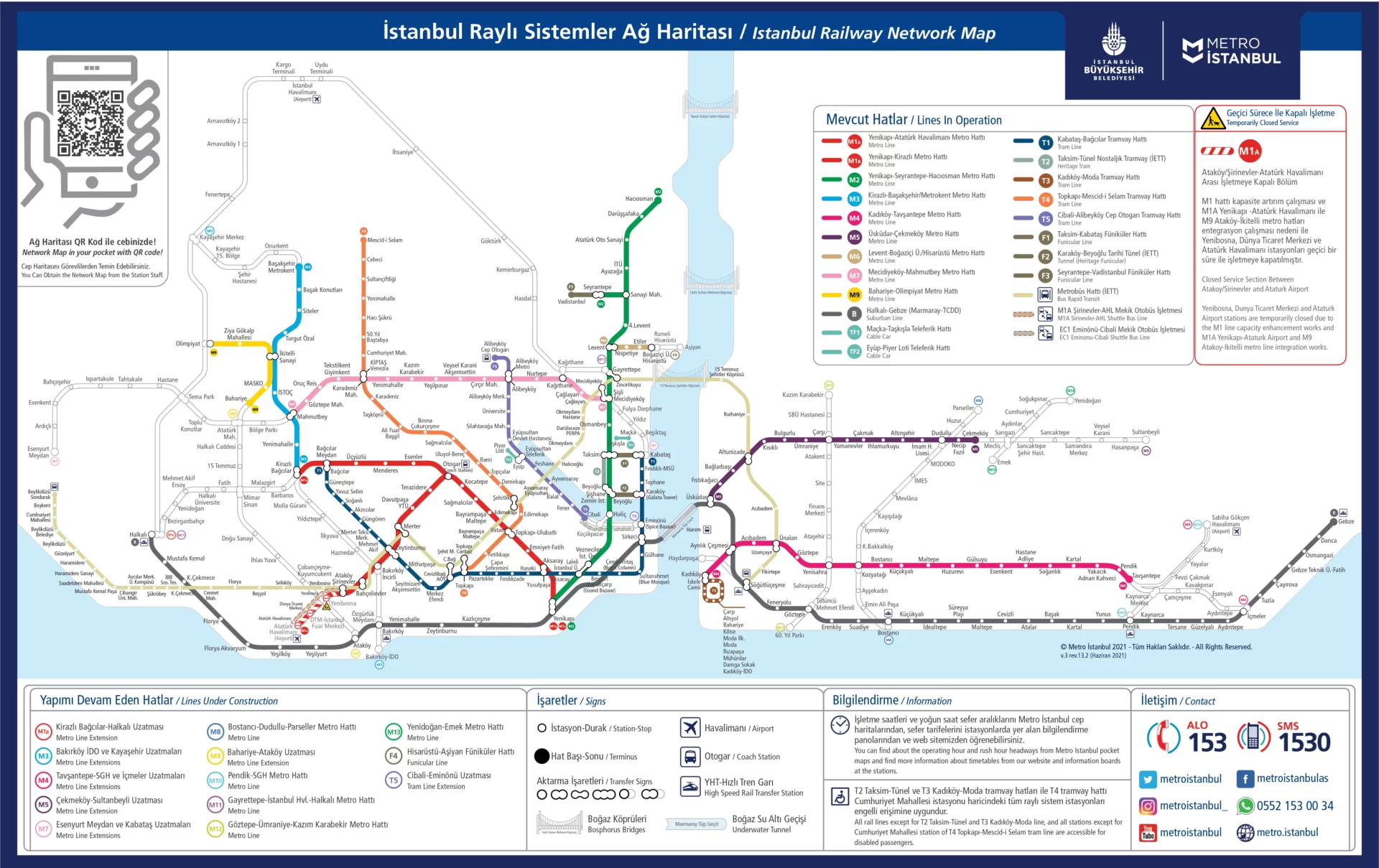 نقشه خطوط حمل و نقل عمومی استانبول
